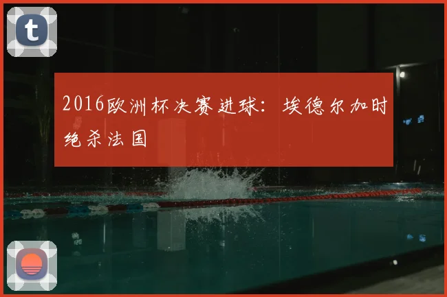 2016欧洲杯决赛进球:埃德尔加时绝杀法国